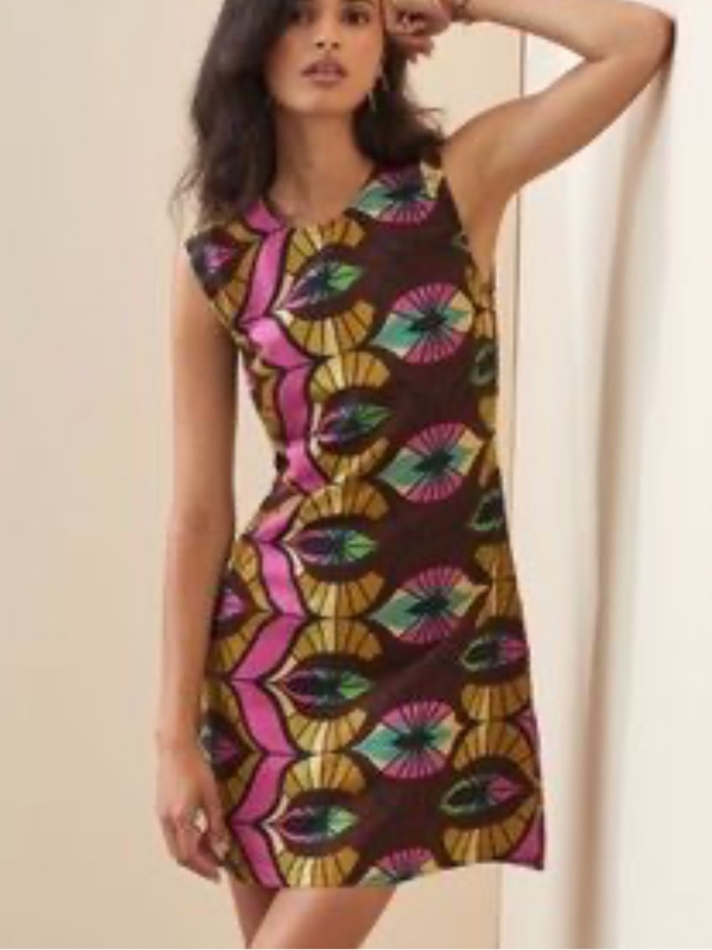 Conditions Apply Anthropologie Retro Shift Dress Cotton Linen